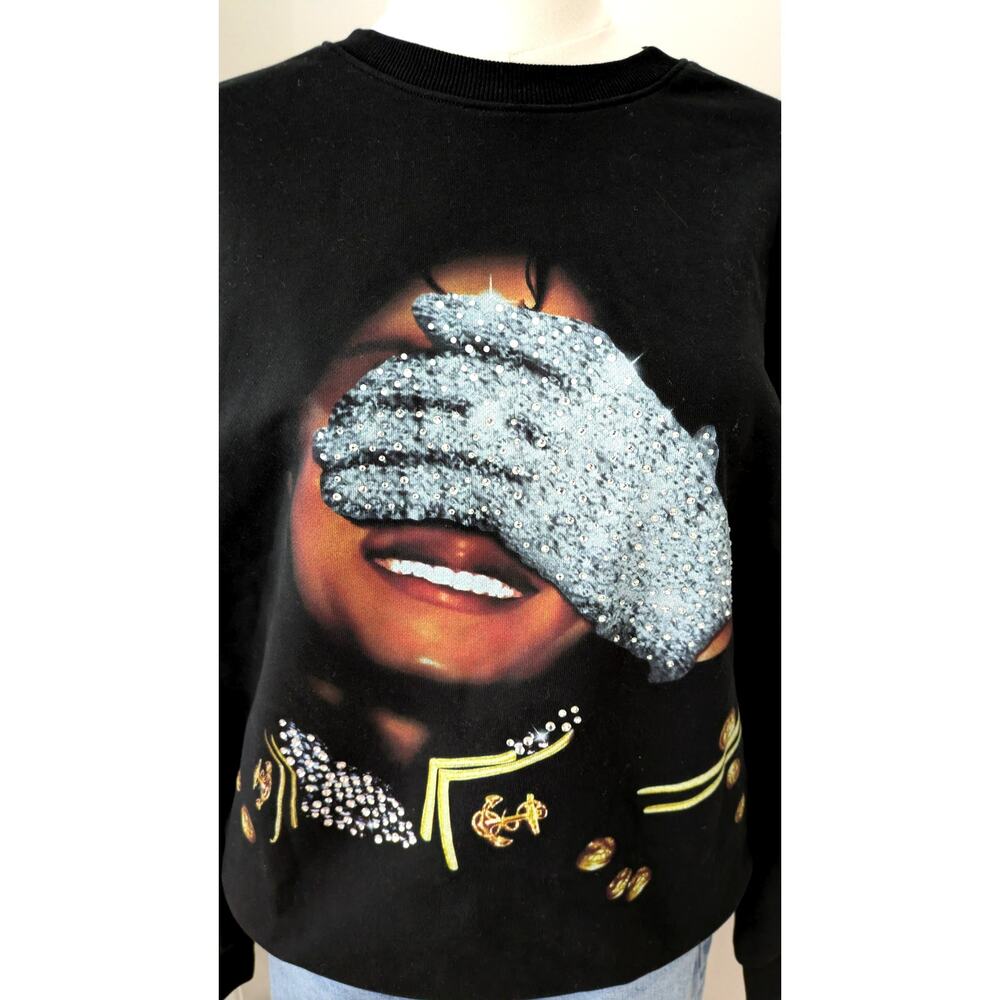 MeJend Black Michael Jackson Bling Sweatshirt - Picture 2 of 7